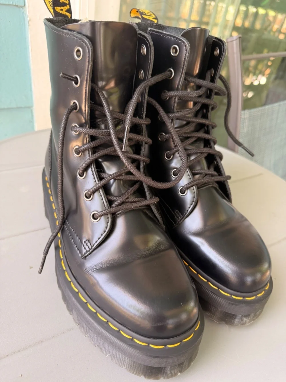 Dr Martens Jadon Boot Smooth Leather Platforms Size 10 W